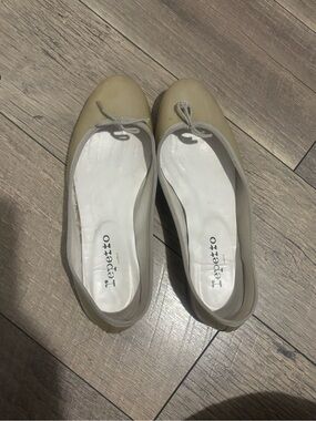 Repetto Pistachio Round-Toe Ballet Flats with Bow